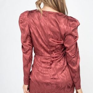 Ruching front wrap mini dress